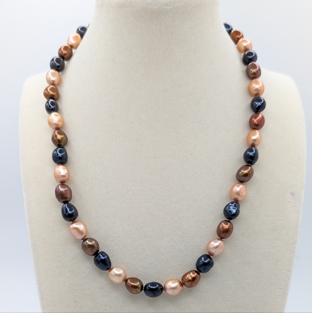 Honora 925 Multi Color Dark Cultured Freshwater Pearl Necklace 18"